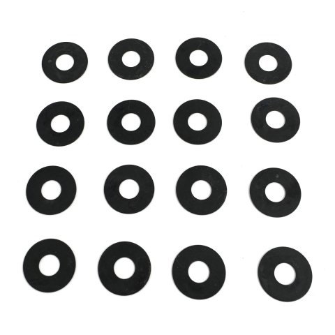 COMP Cams Valve Spring Shims 4763-16 Shims, Steel, Hardened, 1.300 in. Outside Diameter, 0.520 in. Inside Diameter, 0.300 in.Thick, Set of 16