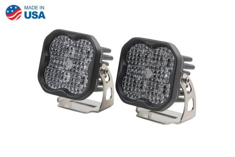 Diode Dynamics SS3 LED Pods DD6129P Auxiliary Lights, Pods, Pro, Flood, Black, Clear Lens, 12 V, 36.0 Watts, Pair