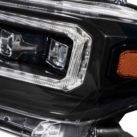 Diode Dynamics LED Projector Headlights for 2016-2023 TACOMA - FL0001 Headlight Assemblies, Headlights, High/Low Beam, Clear Lens, Black Housing, White DRL, Toyota, Pair