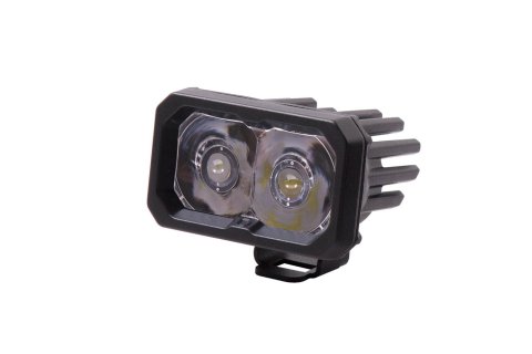 Diode Dynamics Stage Series 2 Light Pods DD6420S Auxiliary Light, LED Light, SSC2, Pro White, Spot, Red Backlight, Clear Lens, 2.0 in. x 3.0 in., Rectangle, Aluminum Housing, Each