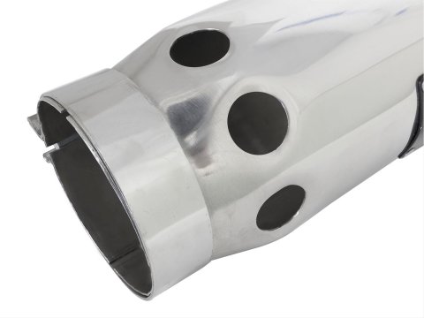 aFe Mach Force XP Round, Polished 4 Inch Exhaust Tip 49T40501-P12 Tip, XP, Clamp-on, Stainless, Polished, 4.00 in. Inlet Diameter, 5.00 in. Outlet, 12.00 in. Length, Each