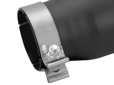aFe Mach Force XP Round, Black 3.50 Inch Exhaust Tip 49T35452-B12 Tip, XP, Clamp-on, Stainless, Powdercoated, in. Inlet Diameter, 4.50 in. Outlet, 12.00 in. Length, Each