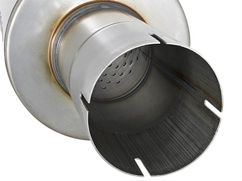 aFe Atlas Steel 3.5 Inch Muffler 49M00025 Muffler, Atlas, Perforated Core, 3.500 in. Inlet, 3.500 in. Outlet, 16.000 in. Body Length, Universal, Each