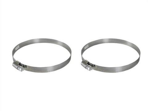 aFe Stainless Steel Hose Clamps 59-01017-MA Clamps, Worm Gear Style, Steel, Natural, 4.063 in. to 5.000 in. O.D., Pair