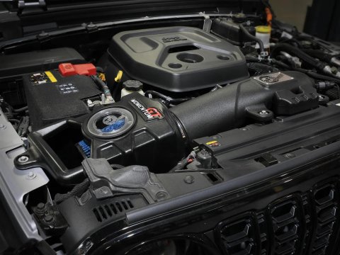 aFe Momentum GT Pro 5R Air Intake Systems for 2024-2025 WRANGLER - 50-70123R Kit, 5R, Polyethylene Tube, Black, Cotton Gauze Filter, Blue, Jeep, Kit