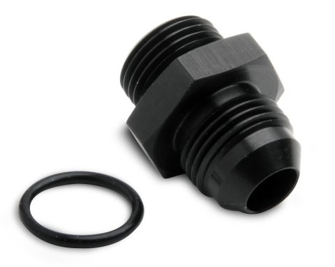 Holley AN to Straight Cut O-Ring Fittings 26-184 Fitting, Adapter, Cut, Straight, Aluminum, Black Anodized, -8 AN, 3/4 in.-16 O-Ring, Each
