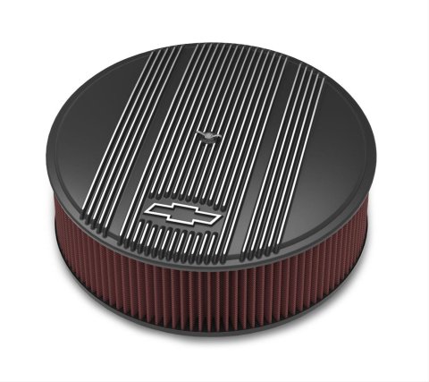 Holley Vintage Series Air Cleaner Assemblies 120-173 Cleaners, Vintage, Die Cast Aluminum, Black Powdercoated, 14 in. Diameter, Bowtie Logo, Each