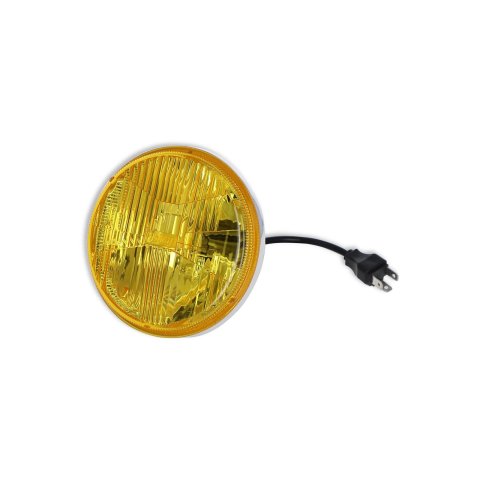 Holley RetroBright LED Headlights LFRB105 Headlight Conversion, RetroBright, Style, Sealed Beam, 5.75 in. Round Housing, Yellow Lens, High and Low Beam, Upgraded Wiring, with Bulb, Each