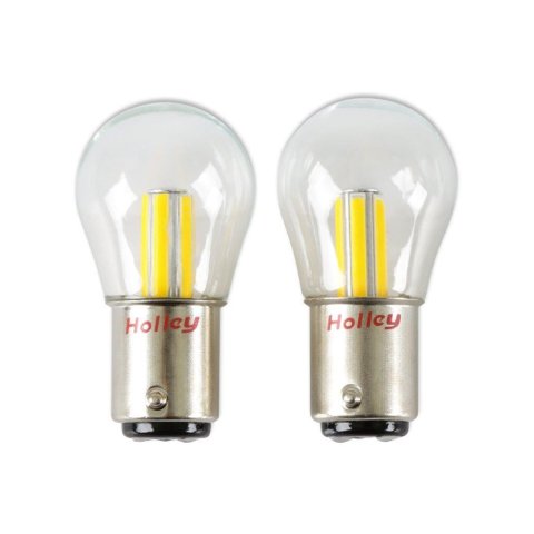Holley RetroBright LED Light Bulbs HLED20 Bulbs, RetroBright, LED, 1157 Style, Amber Color, 580 Lumens, Turn Signal, Bulbs, Pair