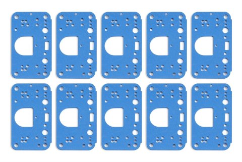 Holley Carburetor Metering Block Gaskets 108-198 Gaskets, Block, Rubber, Blue, 3-circuit, Dominator, 10-piece, Set