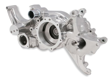 Holley Cooling Manifolds 97-166 Water Pump Housings, Holley, LT Manifold, Aluminum, Polished, Steam Tube Inlet, 1/8 in.-NPT, for Mid-Mount Accessory Drive Only, Each