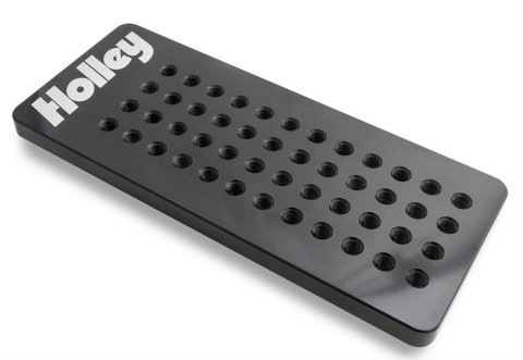 Holley Jet Assortment Plates 122-220 Carburetor Holders, Plate, Holds 48 Jets, Billet Aluminum, Black, Each