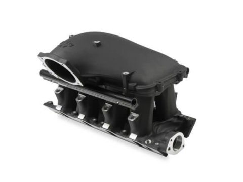 Holley SBF Hi-Ram EFI Intake Manifolds with Side-Mount Tops 300-308BK Manifolds, High-Ram, Intake, Top, Multi-port, 1,500-7,000 RPM Range, 105mm Bore, Aluminum, Black, Ford, 5.0L, Windsor, Each
