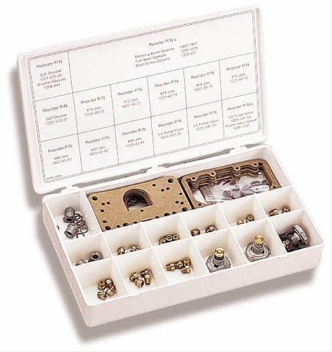 Holley Carburetor Tuning/Calibration Kits 36-182 Calibration Kits, Tuning, Calibration, Holley, Double Pumper Style, Metering Jets, Pump Nozzles, Power Valves, Gaskets, Screws, Each