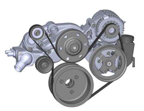 Holley Mid-Mount Complete Accessory Systems 20-186 Drive Systems, LS Mid-mount, Serpentine, Alternator, Water Pump, Counterclockwise, Power Steering, GM 2, Natural Color, Chevy, 4.8-7.0L, Kit