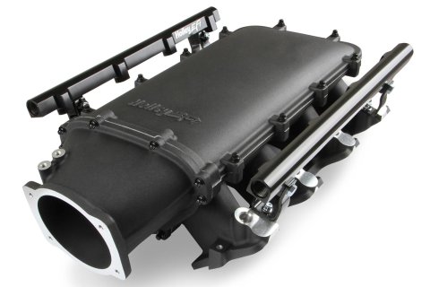Holley LS Modular Lo-Ram EFI Intake Manifolds 300-621BK Manifolds, Modular, Ultra EFI, Cathedral Port Head, Multi-port, Standard Deck, 105mm Bore, Aluminum, Black, Chevy, 4.8-6.0L, Each
