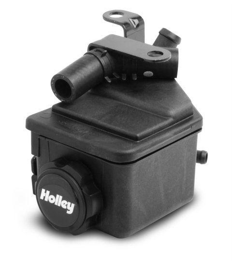 Holley LS Engine Power Steering Reservoir Kits 198-200 Reservoirs, Remote Style, Composite, Black, Chevy, 4.8L, 5.3L, 6.0L, Each