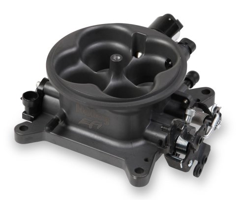 Holley Universal 4-Barrel 1000 CFM 4150 Flange Throttle Bodies 112-587 Bodies, Universal, Flange, 4-Barrel, Multi-Port Injection, Cable Actuated, 1,000 cfm, Aluminum, Gray Anodized, Each