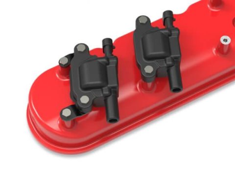 Holley Offset Coil Brackets 561-132 Ignition Brackets, EFI, Bracket, Steel, Black Finish, for Valve Covers, High Mount Alternator, Hardware Included, Each