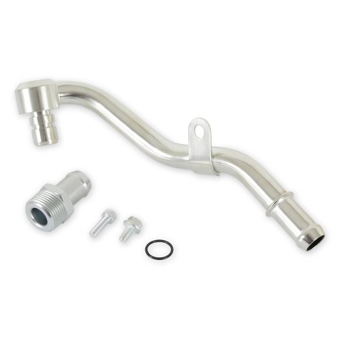 Holley Heater Hose Adapters 300-901 Adapters, Hose, Steel, Zinc Plated, Barb, Fitting, O-ring, with Hardware, for High Mount Accessory Drive, Ford, 7.3L, Each