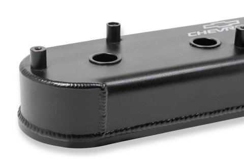 Holley Track Series Valve Covers 241-294 Covers, Series, Centerbolt, Chevrolet Logo, Cast Aluminum, Black Gloss, Baffled, Chevy, LS, 5.7L, 6.0L, 6.2L, 7.0L, Pair
