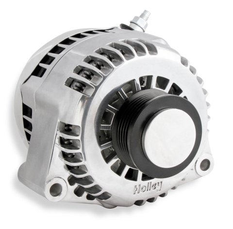Holley Premium Alternators 197-304 Alternators, Premium, OE Style, Cast Aluminum, Polished Finish, 150 amps, 12V, Internal Regulator, Serpentine Pulley, Chevy, 4.8-7.0L, Each