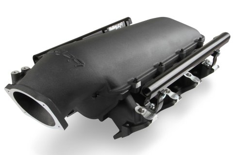 Holley LS Modular Lo-Ram EFI Intake Systems 300-620BK Manifolds, Modular, EFI, Cathedral Port Head, Multi-port, Standard Deck, 105mm Bore, Aluminum, Black Finish, Chevy, 4.8-6.0L, Each