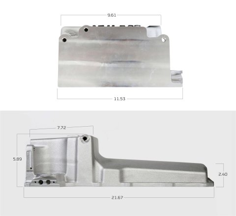 Holley Retrofit Engine Oil Pans for GM LS Engines 302-1 Pan, Swap, Aluminum, Natural, 4.250 in. Stroke, 5.5 Quarts, Chevy, 4.8, 5.3, 6.0L, Each
