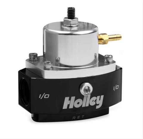 Holley HP Billet Fuel Pressure Regulators 12-879 Regulators, Billet, Adjustable, 4-65 psi, Return Style, Inline, 3/8 in.-NPT, Female Thread, Aluminum, Black, Clear Anodized, Each