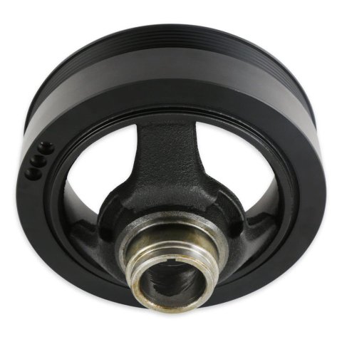 Holley Replacement Crankshaft Pulleys 97-325 Pulleys, Replacement, Damper/Pulley, Serpentine Style, 6-Groove, Steel, Black, for Mid-Mount Accessory Drive, Chevy, LT, 5.3-6.2L, Each