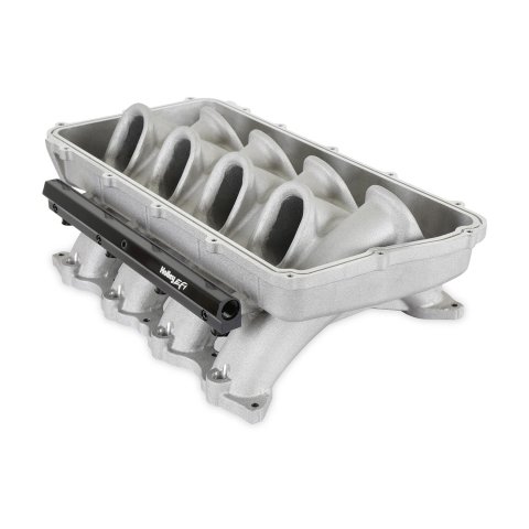 Holley EFI Coyote Hi-Ram Intake Manifold Bases 300-920 Manifolds, EFI, Hi-Ram, Base Only, Throttle Body Injected, Standard Deck, Aluminum, Satin Finish, Ford, 5.0L, Modular, Each