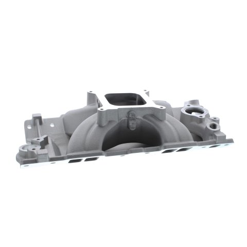 Holley Single Plane Carbureted Intake Manifolds 300-261 Manifolds, Carbureted, Aluminum, Natural, 5.280 in. Height, 4-barrel Square Bore, Chevy, Small Block, Each