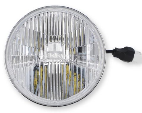 Holley RetroBright LED Headlights LFRB146 Headlight Conversion, RetroBright, Style, Sealed Beam, 5.75 in. Round Housing, Modern White, High Beam Only, 5,700K Bulb, Each