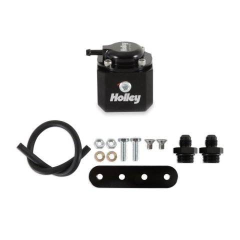 Holley EFI Fuel Pulse Dampers 12-1007 System Dampers, Billet Aluminum, Black Anodized, 40-70 psi, -8 AN Female Threads Inlet/Outlet, Standard Range, Each