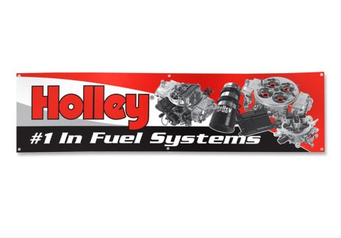 Holley EFI Banners 36-33 Banners, EFI, "Holley #1 in Fuel Systems" Logo, Red Background, Vinyl, 23 in. Wide, 96 in. Long, Each