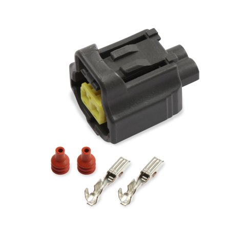 Holley Wiring Harness Connectors 570-236 Weatherproof Connectors, EFI, Ford Modular, CTS Connector, Main Harness, SSC, 2-pin, Female, Black Plastic, with Pins, Seals, TPA, Each