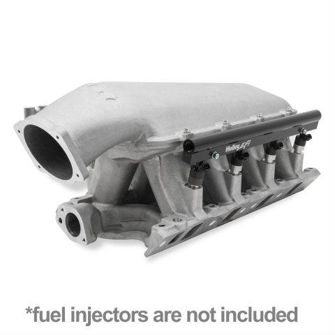 Holley 351W Ford Hi-Ram EFI Intake Manifolds 300-242 Manifolds, Ford, EFI, Multi-port, 1,500-7,000 RPM Range, 105mm Bore, Standard Deck, Aluminum, Satin, Ford, 5.8L, Windsor, Kit