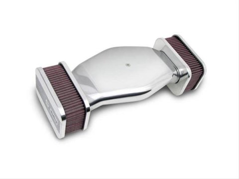Holley Hi-Tek Air Cleaners 64280 Cleaners, Holley, Hi-Tek, Cleaner Assembly, Dropped Style, Rectangular, Aluminum, Polished, Plain Top, Red Filter, with Threaded Rod, Each
