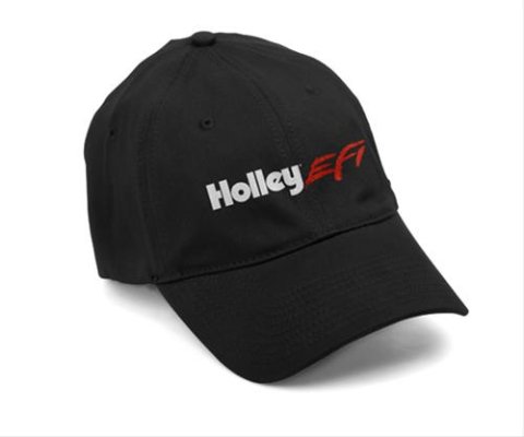 Holley EFI Logo Hats 10020HOL Ball Caps, Cotton, Black, Logo, Flexfit, Large - X-Large, Each