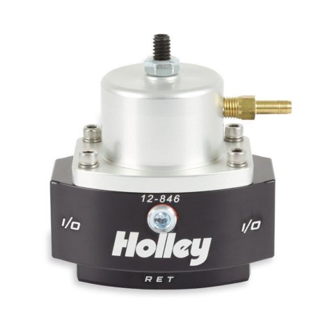 Holley Bypass Fuel Pressure Regulator Kits 12-846KIT Regulators, Regulator, Inline, 15-60 psi, -8 AN Inlet and Outlet, -6 AN Return, Black, Fittings, Gauge, Bracket, Kit