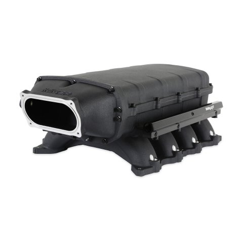 Holley EFI Coyote Ultra Lo-Ram Intake Manifolds 300-911BK Manifolds, EFI, LoRam, Throttle Body Injected, Standard Deck, 150mm x 66mm Bore, Aluminum, Black, Ford, 5.0L, Modular, Each
