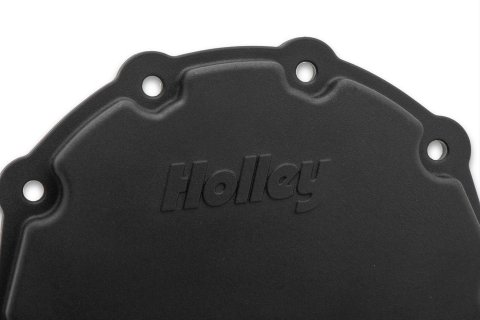 Holley Cast Aluminum Timing Covers 21-153 Covers, 1-Piece, Aluminum, Black, Chevrolet, Small Block, With Crank Sensor, Each