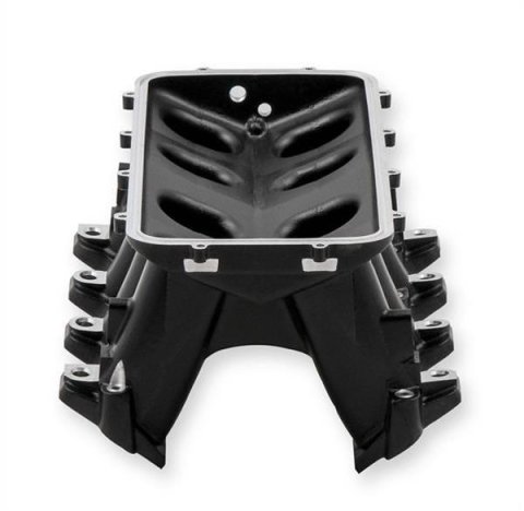 Holley EFI LS Hi-Ram Intake Manifold Bases 300-227BK Manifolds, EFI, LS, Hi-Ram, Base Only, Cathedral Port, Multi-port, Standard Deck, Aluminum, Black Finish, Chevy, 4.8L, 5.3L, 5.7L, 6.0L, Each