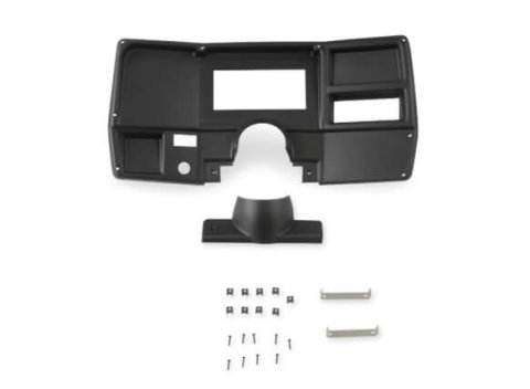 Holley EFI 6.86 in. Dash Bezels 553-396 Panels, EFI, Bezel, 5/32 Thick, ABS Material, Black Matte Finish, No A/C Vents, Chevy, GMC, Trucks, Each