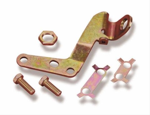 Holley Dashpot/Solenoid Brackets 20-72 Throttle Brackets, Dashpot, Solenoid, Steel, Zinc, Gold Finish, for Model 4010, 4011, 4150, 4160, Kit