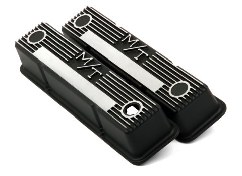 Holley M/T Valve Covers 241-83 Covers, M/T, Perimeter Bolt, Tall, Finned, Cast Aluminum, Black, Baffled, Chevy, 262ci, 267ci, 283ci, 305ci, 307ci, 327ci, 350ci, 400ci, Pair