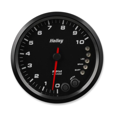 Holley Analog Standalone Tachometers 26-615 Gauge, Tachometer, Style, Analog, 0-8,000 RPM, 3 3/8 in., Black Face, Electrical, Each
