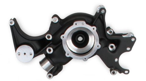 Holley Cooling Manifolds 97-309 Water Pump Housings, Replacement, Manifold, Cast Aluminum, Satin Finish, for Mid-Mount Accessory System, Chevy, 4.3-6.6L, Each