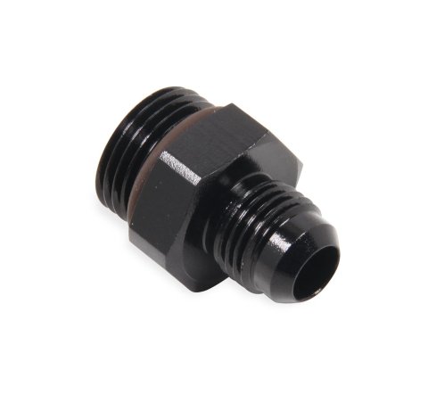 Holley AN to Straight Cut O-Ring Fittings 26-157 Fitting, Adapter, Cut, Straight, Aluminum, Black Anodized, -6 AN, -8 AN, Pair