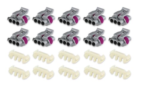 Holley Wiring Harness Connectors 570-317 Weatherproof Connectors, EFI, LS 24X Crank, MAP Sensor Connectors, Metripack, 3-pin, Female, Gray, with Pins, Seals, TPA, 10-piece, Chevy, Set
